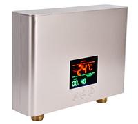 RASTKY Calentador de Agua Eléctrico Instantáneo sin Tanque de 5500W con Control Remoto de Panel Táctil para Cocina y Baño, Material de Fundición a Presión de Aluminio (GOLD)