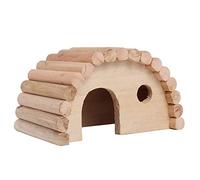 RASTKY Cama de Madera Duradera para Hámster para Animales Pequeños, Casa de Jerbo de Color Caqui para Escalar y Morder, Madera No Tóxica de 4,1x6,3x3,5 Pulgadas para Ratas