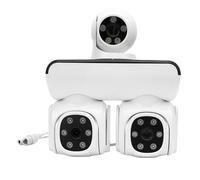 RASTKY Cámara de Seguridad de Atención Direccional de 360 ° Omni con Tres Lentes Alarma de Movimiento de Detección Humana IP66 Impermeable para la Tienda de (Enchufe de la UE)