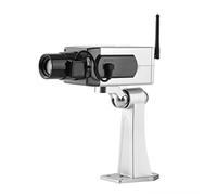 RASTKY Cámara de Seguridad Falsa Tipo Bala con Rotación Automática para una Protección Sólida, Cámara Tipo Bala Falsa para Exteriores para el Hogar y el Centro Comercial