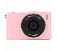 RASTKY Cámara Digital 4K, Cámara Vlog de 64 MP, Pantalla Abatible de 180 Grados, Zoom Digital 16X, Antivibración con Función de Web y Carga USB para Vlogging de Viajes (Pink)