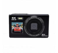 RASTKY Cámara Digital 5K Cámara CCD de Pantalla Dual con Zoom de 80MP y 18X de Vlogging con Enfoque Automático y WiFi para Documentación Fotográfica Transmisión en Vivo (Black)