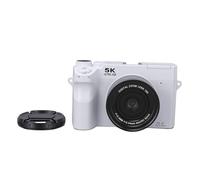 RASTKY Cámara Digital WiFi, Cámara Digital 5K con Zoom de 18x y Lente Dual, para Vlogging Selfie Home Photography, Portátil con Flash y Micrófono (White)