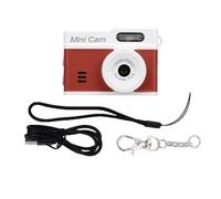 RASTKY Cámara Tipo Llavero de 12MP con Video HD de 1080P, Pantalla de 0,96 Pulgadas, Flash LED y Varios Filtros Fotográficos, Carga Tipo C, con, para Salidas y Ciclismo (Blanco Rojo)