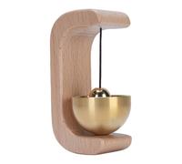 RASTKY Campana de Comerciantes de Latón y Madera, Sonido Agradable para Puerta de Entrada, Adecuada para Tienda, Hogar, Puerta para Mascotas, para Negocios, Restaurante, Tienda, Apartamento, 2,33 Oz