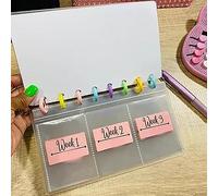 RASTKY Carpeta de Ahorros, Planificador de Presupuesto, Duradero, Reutilizable, 52 Semanas de Desafío, Sobres en Efectivo, Carpeta de Dinero para Viaje sin Deudas, Material de PVC