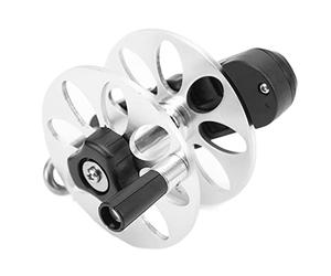 RASTKY Carrete de Pesca Perilla de Apriete de Aleación de Aluminio Plegable Accesorio de Fusil para Propietarios de Armas de Pesca Material: Plata, 1 Carrete de Fusil, 2 Tornillos