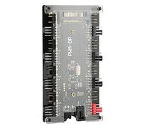 RASTKY Case Fan Hub PWM ARGB Controlador Remoto Control Eficiente de la Placa Base para Ventilador de Refrigeración de Computadora, para Fuente de Alimentación, 8 Puertos 5V 3pin ARGB Sync, ABS PCB