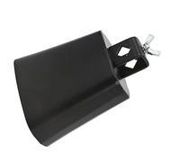 RASTKY Cencerro de Metal único con Palo, Juego de Batería con Sonido Nítido, Campana de Vaca para Batería, Arce de Metal Negro (4 pulgadas)