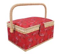 RASTKY Cesta de Costura, Espacioso, Almacenamiento Organizado, Alfiler, Cojín para Suministros de Costura, Material, Marco de Madera Maciza para el Hogar