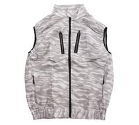 RASTKY Chaleco con Ventilador de Refrigeración de Verano, Peso Ligero, Disipación de Calor Fría para Construcción, Chef de Cocina y Granjero con Cable de Conexión USB (camuflaje blanco)