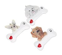 RASTKY Colgante de Resina de Perro de Navidad, 3 Piezas, Colgante de Cachorro de Navidad Que Se Puede Escribir para Decoraciones, Juego de Adornos Navideños de Material de Resina para Decoraciones