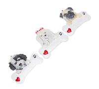 RASTKY Colgante de Resina de Perro de Navidad, 3 Piezas, Colgante de Cachorro de Navidad Que Se Puede Escribir para Decoraciones, Juego de Adornos Navideños de Material de Resina para Decoraciones