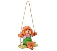 RASTKY Columpio Colgante con Forma de Animal, Perro de Peluche, Dibujos Animados, Decoración de Jardín, Encantadora Estatua de Resina para el Hogar, Jardín, Patio y Porche, Artesanía con Expresión