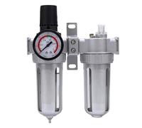 RASTKY Combinación de Regulador, Filtro y Lubricador de Aire NPT 3/8, Copa Transparente de Aleación de Aluminio con Drenaje de Cobre Semiautomático para Herramientas de Aire Comprimido