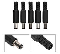 RASTKY Conector Coaxial de de 2,1mm X 5,5mm, Conector Macho de Alimentación CC de 5 Uds, Perfecto para Hacer Cables Personalizados o Reemplazos