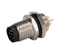 RASTKY Conector de Clavija M8 de Aviación de 8 Pines, Conector Hembra Chapado en Latón, de Montaje en Panel IP67, de Sensor Circular Industrial