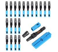 RASTKY Conectores ópticos Rápidos de 20 piezasTelecomunicaciones: Conector SC UPC ReutilizableAplicaciones Integradas, Soluciones de Empalme óptico Resistentes a Bajas Pérdidas y Temperaturas