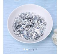 RASTKY Confeti de Estrellas de PVC Brillante, 10 Mm, 4000 Piezas, para Celebración de Baby Shower, Plateado para Esparcir en la Mesa (SILVER)