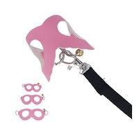 RASTKY Conjunto de Arnés y Correa de Cuero Artificial, Chaleco Arnés para Caminar Suave y Correa con Campanas, Suministros para Animales Pequeños para Mascotas (Pink)