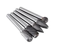 RASTKY Conjunto de Rebabas de Acero de Tungsteno de 5 Pcs - Vástago de 6 Mm, 10 Mm - Brojes de Molienda Versátiles Fabricación de Moho, Talla de Manualidades de Metal y No Metal y Biseo de Piezas