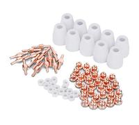 RASTKY Consumibles de Antorcha de Corte por Plasma de Primera Calidad, Juego de Boquillas con Puntas de Electrodo de 70 Piezas para PT-31 -40 CUT40 CUT50, Excelente Conductividad Térmica para