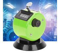 RASTKY Contador de Mecánico Berm Tally Counter Herramienta de Conteo Manual de Plástico ABS de 4 Dígitos con Base Contador de de Paso Manual (Green)