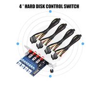 RASTKY Control de Potencia El Selector de Disco Duro Selector de Transmisión PC de Escritorio con 6 Salidas de Alimentación e Interruptores de Autoinforme