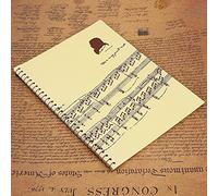 RASTKY Cuadernos de Composición de Partituras, 50 Páginas, Notación Musical, Cuaderno para Personal, Escritura Musical, Cuaderno de Pentagrama (patrón de partitura amarilla)