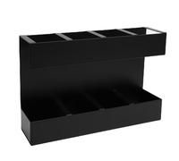 RASTKY Dispensador de Pajitas para Palillos, Organizador Compacto con 4 Ranuras, Orificios de Drenaje para Pajitas Reutilizables, Hierro de 9,8x2,4x6,5 Pulgadas para Cafetería, Bar, Cocina y Oficina