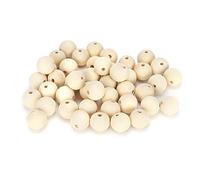 RASTKY DIY Madera BeadsJewelry Making - 100 Piezas de 25 Mm Cuentas Redondas de Madera con Proyectos de Holegrafting