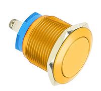 RASTKY Empuje Momentáneo de 19 Mm Empuje de Metal Plano Oxidación Completa Tornillo de Avance Automático Control de Potencia del Pie 19 Mm 12 V Negro (Yellow)