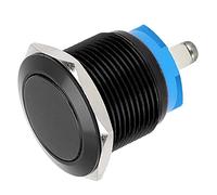 RASTKY Empuje Momentáneo de 19 Mm Empuje de Metal Plano Oxidación Completa Tornillo de Avance Automático Control de Potencia del Pie 19 Mm 12 V Negro (Black)