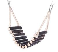 RASTKY Escalera para Loros y Mascotas, Puente Oscilante de Juguete, Jaula de Pájaros de Madera, Accesorio, Escalera de Cuerda Natural de 13 Escalones para Hámsteres