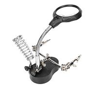 RASTKY Estación de Soldadura con Lupa Multifuncional con Soporte para Lupa LED y Buena Fuerza de Sujeción para Imágenes Claras en Tareas de Reparación Fabricada con Hierro, Plástico y Acrílico Ideal