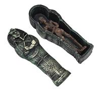 RASTKY Estatua de Calavera de Momia Egipcia, Figura de Resina Realista, Adorno de Ataúd, Festivales de Colección de Arte para el Hogar, Tamaño de 4,5 X 1,6 Pulgadas, Ideal para Decoración de Acuarios