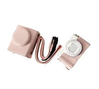 RASTKY Estuche para Cámara Estilo Retro, Bolsa de Transporte con Apertura Inferior para Cámara ZV1F/ ZV-1M2, Estuche para Premium para Fotógrafos, Cuero Sintético (Pink)