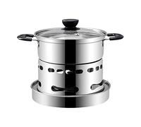 RASTKY Estufa de Alcohol Anticorrosión a Prueba de Herrumbre con Olla Ideal para Cocinar Al Aire Libre Adecuada para 1-2 Personas Equipo de Camping de Acero Inoxidable