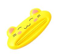 RASTKY Exprimidor de Pasta de Dientes de Dibujos Animados, Dispensador Divertido para el Hogar, Herramienta de Tubo de Plástico ABS para Niños (gato amarillo)
