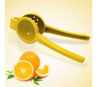 RASTKY Exprimidor Manual Eficiente de Frutas, Exprimidor de Jugo Fresco de Aleación de Aluminio para Cítricos de Limón, de Mano Fácil de Operar Amarillo