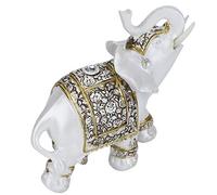 RASTKY Figura de Animal Precisa, Simulación de Porcelana Azul y Blanca, Adorno de Decoración del Hogar para Familia, Resina Segura y Ecológica, 5,5 Pulgadas (Porcelánico dorado tamaño mediano (modelo)