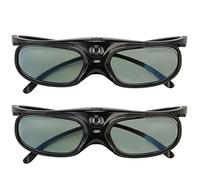 RASTKY Gafas 3D DLP Link Recargables de 144 Hz Gafas Ligeras con Obturador Activo 3D para Color Negro 2 Pares para Entretenimiento en el Hogar