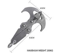 RASTKY Gancho de Agarre para Exteriores, Mosquetón Multifuncional para Escalada, Caza, Emergencia, Plateado, 8,5 Cm X 4,5 Cm (Silver)