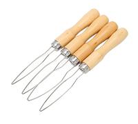 RASTKY Gancho de Botón con de Madera, Herramienta de Asistencia de Botón Semiflexible de Alambre de Acero Inoxidable, 4 Piezas Diseñadas para Destreza Limitada, Regalo Ideal para Personas Mayores,