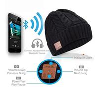 RASTKY Gorro 3 en 1 con 5,0, Conjunto de Invierno, Gorro Grueso con Orejeras, de Polaina para el Cuello para Hombres y Mujeres, Gimnasio, Fitness, esquí, Recargable por USB (propulsor Negro)