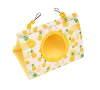 RASTKY Hamaca Cama con Agujero y 2 Ganchos Cuatro - Felpa Colgante Cueva para Acurrucarse Mascota Periquito Cacatúa Conure Cacatúa Guacamayo Gris Africano (piña Amarilla)