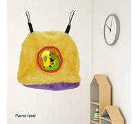 RASTKY Hamaca de Felpa de Algodón Suave para Loros, Cueva Colgante con Columpio, Nido Cálido y Elegante para Pájaros, Decoración de Colores Brillantes, Puerta Delantera Pequeña, Opciones de Tamaño