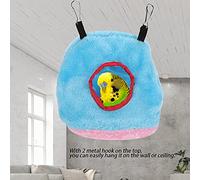 RASTKY Hamaca de Felpa de Algodón Suave para Loros, Cueva Colgante con Columpio, Nido Cálido y Elegante para Pájaros, Decoración de Colores Brillantes, Puerta Delantera Pequeña, Opciones de Tamaño