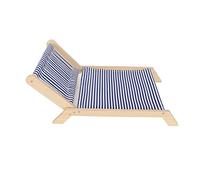 RASTKY Hamaca de Madera para Gatos, Diseño Minimalista, Columpio para Las Cuatro Estaciones, Cama con Rascador, Adecuada para la Mayoría de los Gatos, Lona con Troncos de Sisal (Silla de Playa)