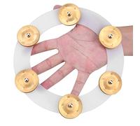 RASTKY Hi Hat Pandereta Bright Jingle Sound Accesorio para Instrumentos de Percusión Plata, Oro Tamaño: 7.5 Pulgadas, 4.7 Pulgadas para Entusiastas de la Batería (GOLD)